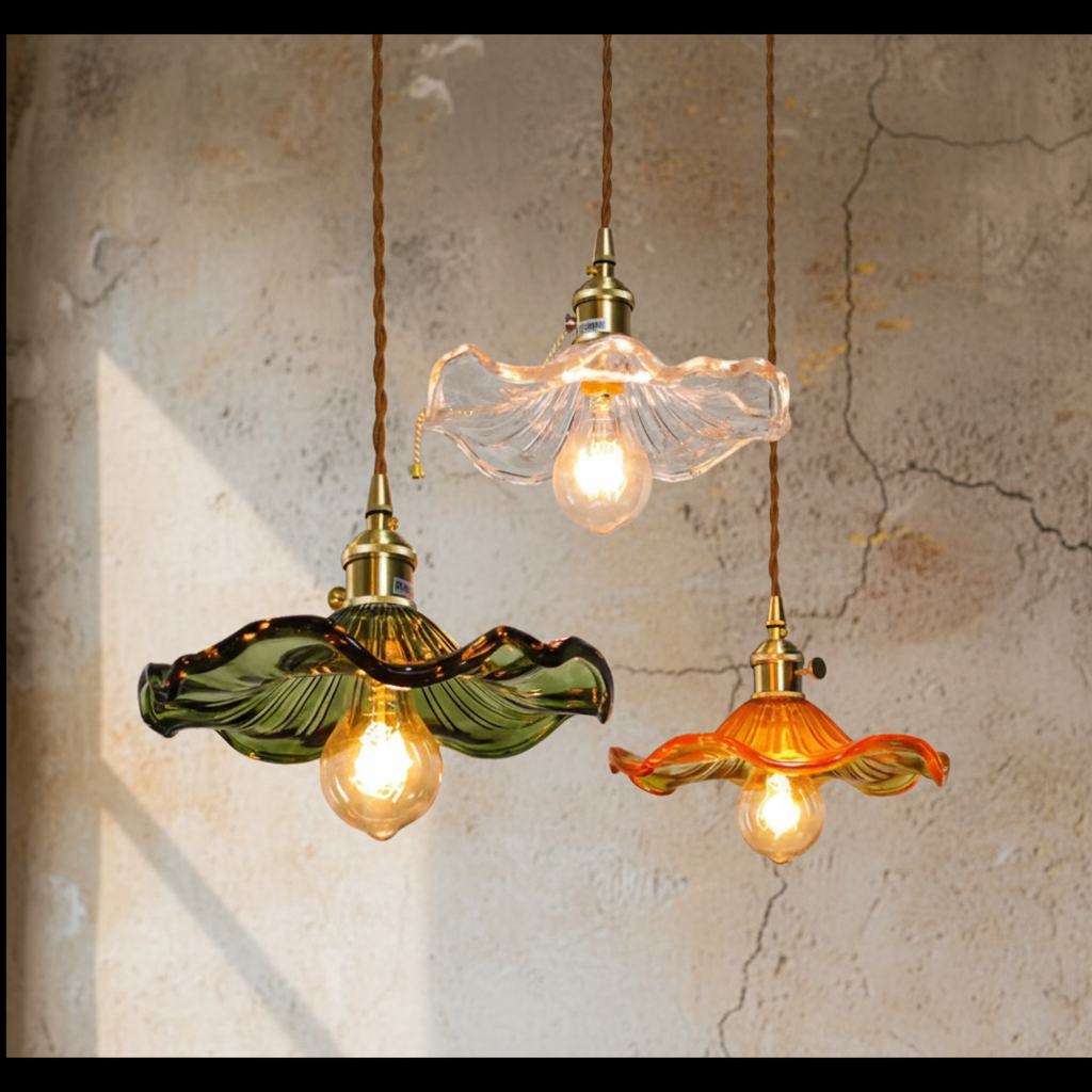 21:11 Hanglamp Glas E27 Groen Transparant Oranje Ø25cm Woonkamer Keuken Eetkamer Vintage Art Nouveau Sfeerlamp | Sansoti