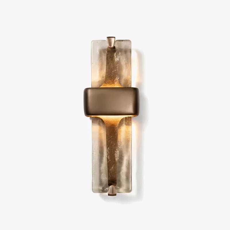 Wandlamp Koper Kristalglas Brons H50cm Woonkamer Slaapkamer Hal Verticaal Sfeerverlichting Up Down | Sansoti